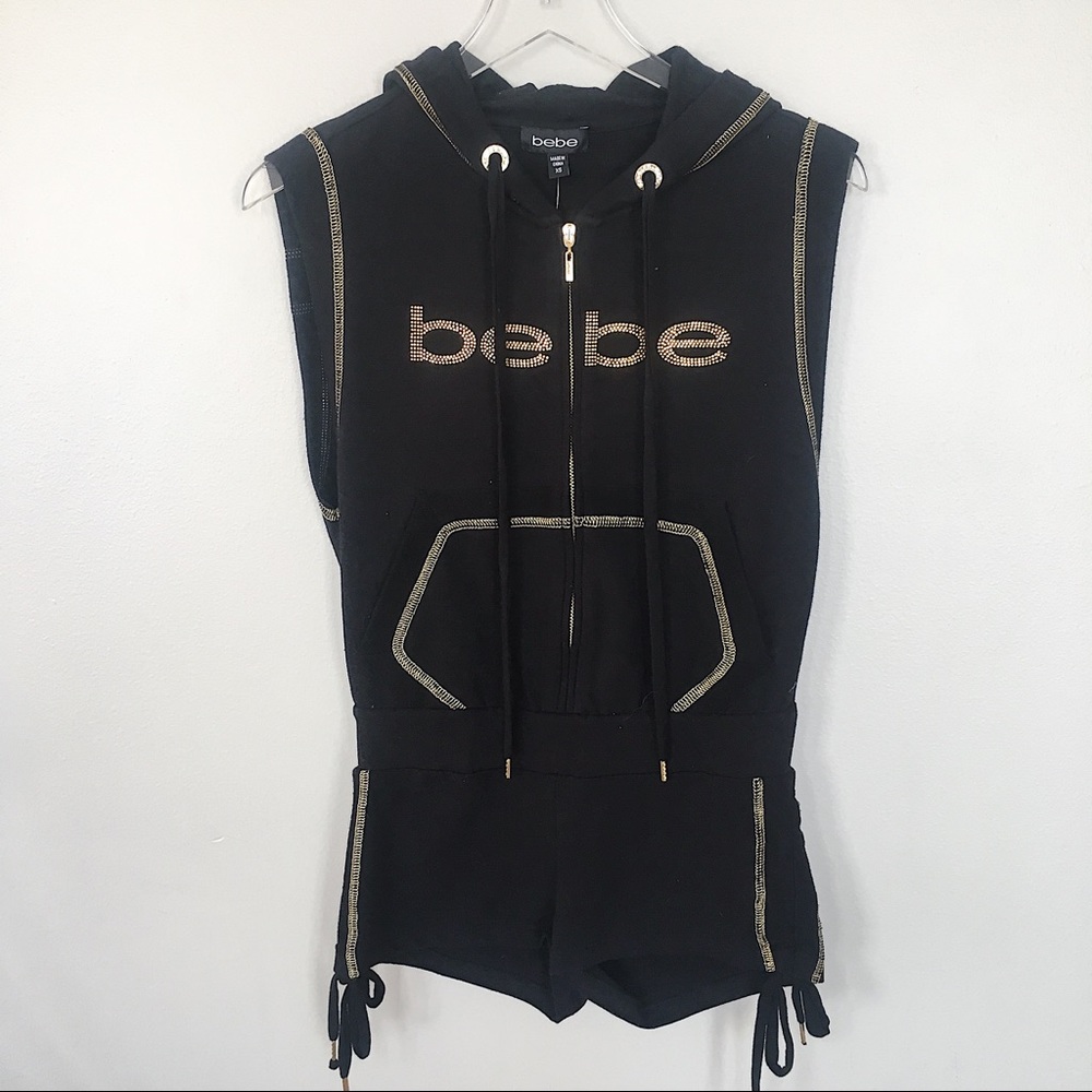 NWT Bebe Romper Zip Up Jumpsuit